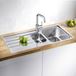 Blanco Lemis 6 S-IF 1.5 Bowl Brushed Stainless Steel Kitchen Sink & Waste with Reversible Drainer - 1000 x 500mm