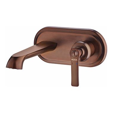 Flova Liberty Wall Mounted Basin Mixer with Clicker Waste - Oil Rubbed Bronze