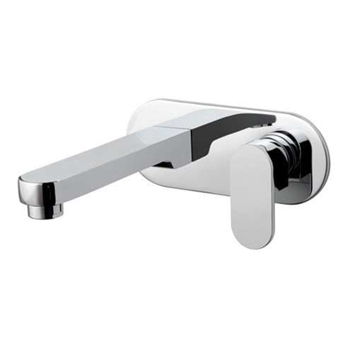 Vado Life Basin Mixer Single Lever With 200mm Spout With Oval Back Plate