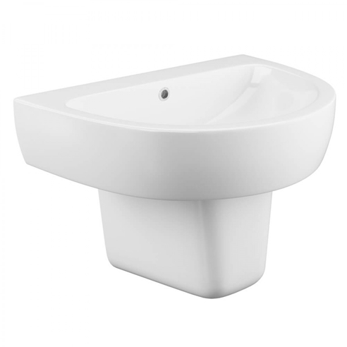 Harbour Clarity 560mm Basin & Semi Pedestal - One Tap Hole