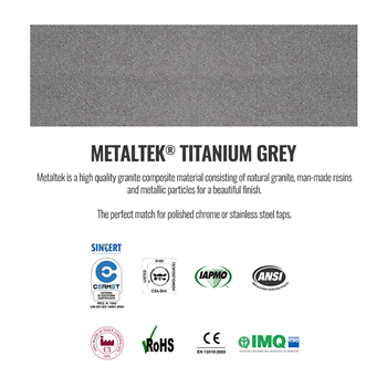 Reginox Ego Titanium Grey Granite Composite 1.5 Bowl Kitchen Sink & Vellamo FlexiSpray Mixer Tap