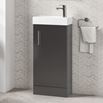 Drench Minnie 400mm Floorstanding Cloakroom Vanity Unit & Basin - Gloss Grey