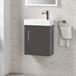 Drench Minnie 400mm Wall Mounted Cloakroom Vanity Unit & Basin - Gloss Grey