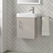 Drench Minnie 400mm Wall Mounted Cloakroom Vanity Unit & Basin - Stone Grey