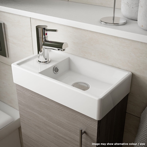 Minnie 400mm Floorstanding Cloakroom Vanity Unit & Basin - Grey Avola