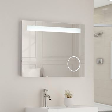 Vellamo LED Illuminated Bathroom Magnifying Mirror with Demister Pad & Shaver Socket - 600mm x 800mm