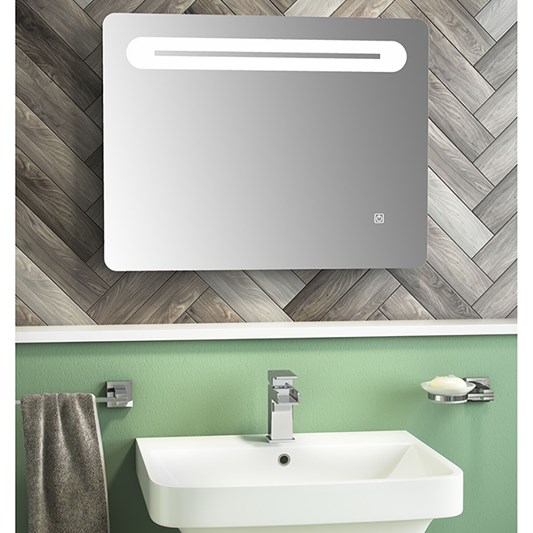 Vellamo LED Illuminated Bathroom Mirror with Demister Pad & Shaving Socket - 500 x 650mm