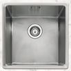 Caple Mode 1 Bowl Inset or Undermount Brushed Stainless Steel Sink & Waste Kit - 440 x 440mm