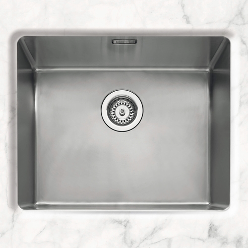 Caple Mode 1 Bowl Inset or Undermount Brushed Stainless Steel Sink & Waste Kit - 540 x 440mm
