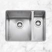 Caple Mode 1.5 Bowl Inset or Undermount Brushed Stainless Steel Sink & Waste Kit with Left Hand Small Bowl - 555 x 440mm