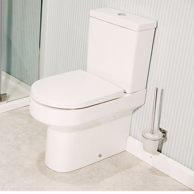 Lark Fully Back to Wall Close Coupled Toilet with Dual Flush Cistern & Soft Close Seat
