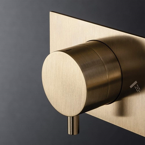 Crosswater MPRO 2 Outlet Concealed Thermostatic Bath Shower Valve - Brushed Brass
