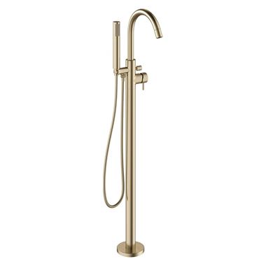 Crosswater MPRO Floorstanding Bath and Shower Mixer with Shower Kit - Brushed Brass
