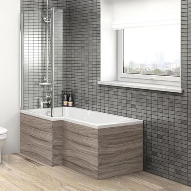 Drift 700mm Square Shower Bath End Panel - Driftwood