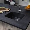 Reginox Ohio 1 Bowl Integrated Undermount Black Coloured Stainless Steel Kitchen Sink & Waste Kit - 440 x 440mm
