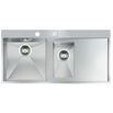 Reginox Ontario 1.5 Bowl Stainless Steel Kitchen Sink and Pop-Up Wastes - Right Hand Drainer