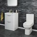 Reveal 600mm Floorstanding Vanity Unit with Polymarble Basin - White Gloss