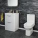 Reveal 600mm Floorstanding Vanity Unit with Polymarble Basin - White Gloss