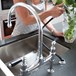 Perrin & Rowe Ionian Lever 2 Hole Bridge Sink Mixer with Porcelain Handles & Rinse - Chrome