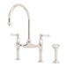 Perrin & Rowe Ionian Lever 2 Hole Bridge Sink Mixer with Porcelain Handles & Rinse - Pewter