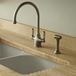 Perrin & Rowe Phoenician Mono Sink Mixer with Porcelain Lever Handles & Rinse - Pewter