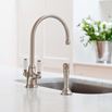 Perrin & Rowe Phoenician Mono Sink Mixer with Porcelain Lever Handles & Rinse - Gold