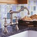 Perrin & Rowe Provence 2 Hole Bridge Sink Mixer with Crosshead Handles - Gold