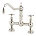 Perrin & Rowe Provence 2 Hole Bridge Sink Mixer with Crosshead Handles - Pewter