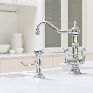Perrin & Rowe Picardie Twin Lever Mono Sink Mixer With Rinse