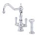 Perrin & Rowe Picardie Twin Lever Mono Sink Mixer with Rinse - Polished Nickel