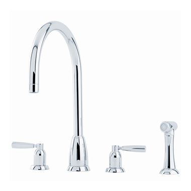 Perrin & Rowe Callisto 4 Hole Lever 'C' Spout Sink Mixer & Rinse