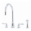 Perrin & Rowe Callisto 4 Hole Lever 'C' Spout Sink Mixer & Rinse - Chrome