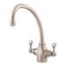 Perrin & Rowe Estruscan Twin Lever Mono Sink Mixer with Swivel Spout - Gold