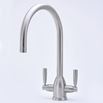 Perrin & Rowe Oberon Twin Lever Swivel 'C' Spout Sink Mixer - Pewter
