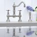 Perrin & Rowe Provence 2 Hole Bridge Sink Mixer with Crosshead Handles & Rinse - Polished Nickel