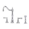 Perrin & Rowe Alsace 4 Hole Sink Mixer with Lever Handles & Rinse - Chrome