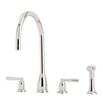 Perrin & Rowe Callisto 4 Hole Curved Spout Mixer with Lever Handles & Pull-Out Rinse