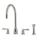 Perrin & Rowe Callisto 4 Hole Curved Spout Mixer with Lever Handles & Pull-Out Rinse