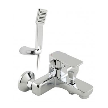 Vado Phase Wall Mounted Single Lever Exposed Bath Shower Mixer with Shower Kit