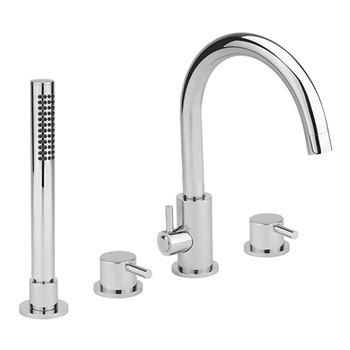 Sagittarius Piazza 4 Hole Bath Tap with Pull Out Shower Head & Hose