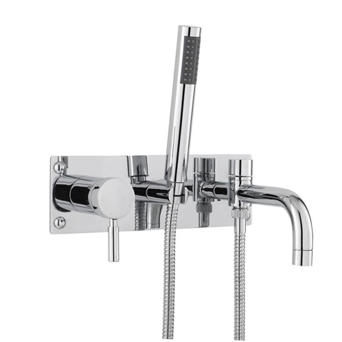Hudson Reed Tec Lever Wall Mounted Bath Mixer with Handset Kit