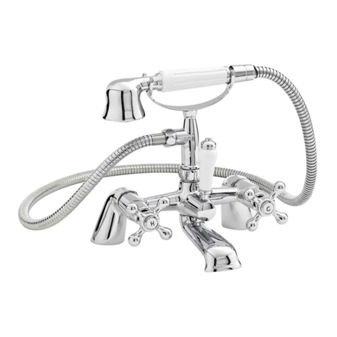 nuie Viscount Deck Mounted Bath Shower Mixer Tap with Small Handset