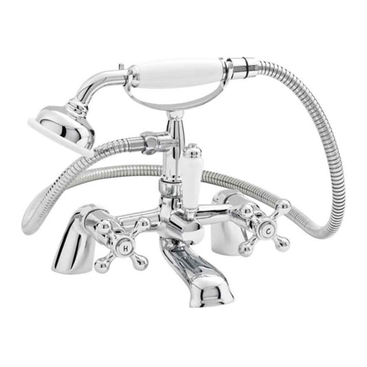 nuie Viscount Deck Mounted Bath Shower Mixer with Large Handset