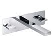 Pura Bloque Wall Mounted Twin Lever Basin Mixer with Clicker Waste