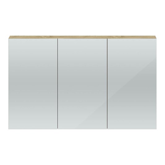 Hudson Reed 1350mm Mirror Cabinet - Natural Oak