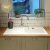 RAK 1000 Gourmet 1 Bowl White Ceramic Kitchen Sink with Reversible Drainer - 1010 x 510mm