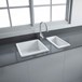 RAK Gourmet White Ceramic Rectangular 0.5 Bowl Kitchen Sink - 250mm x 475mm