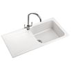 Rangemaster Amethyst White Igneous Granite Large Single Bowl Kitchen Sink with Reversible Drainer & Waste Kit - 1000 x 500mm