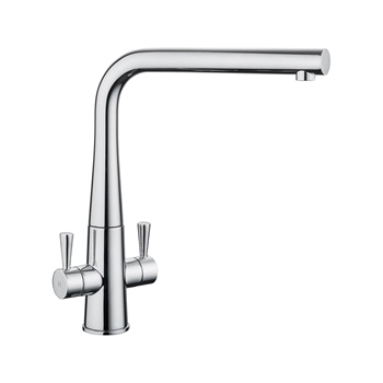 Rangemaster Conical Twin Lever Mono Kitchen Mixer Tap - Polished Chrome
