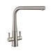 Rangemaster Conical Twin Lever Mono Kitchen Mixer Tap - Brushed Nickel
